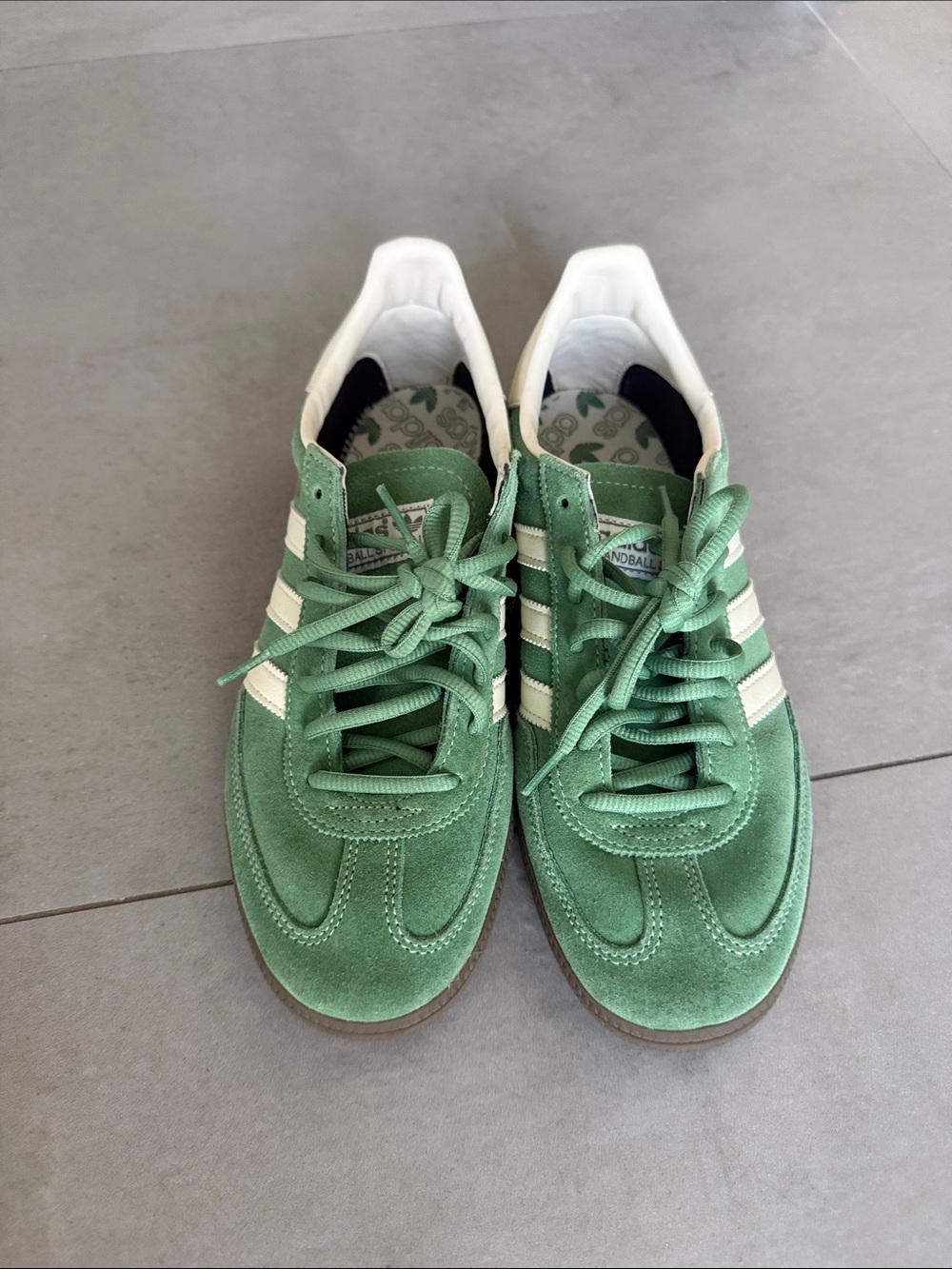 adidas Green Suede Sneakers with White Stripes - Men's